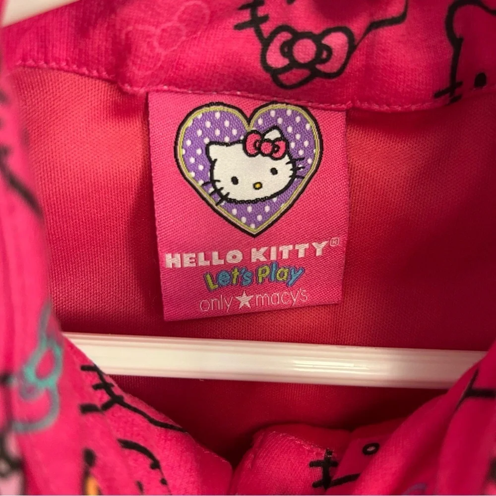 Hello Kitty Sanrio New Deadstock quilted snap down  vest novelty pink gem size 5